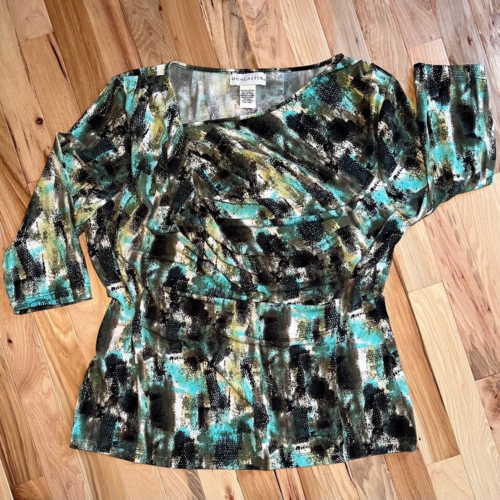 Doncaster Green & Blue Blouse